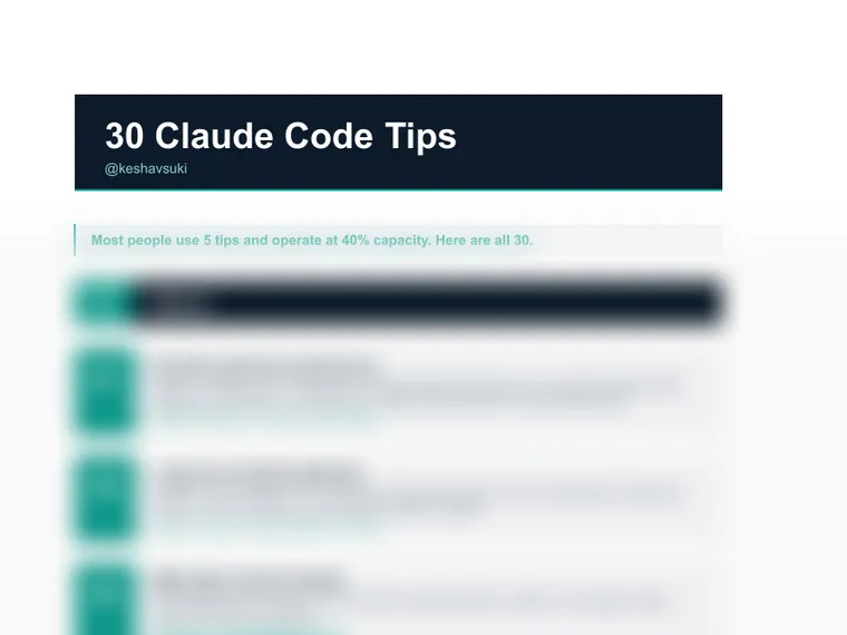 30 Claude Code Tips Guide