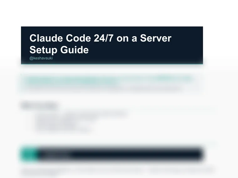 Claude Code 24/7 on a Server Setup Guide