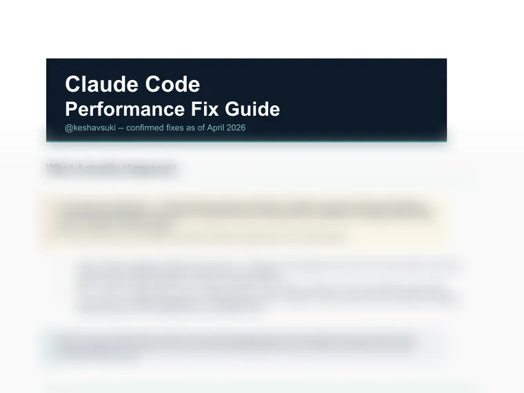 Claude Code Performance Fix Guide