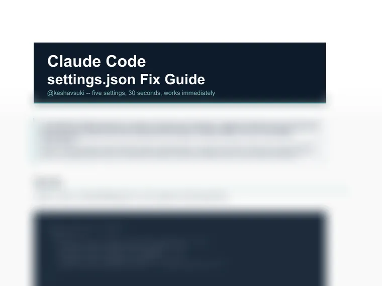Claude Code settings.json Fix