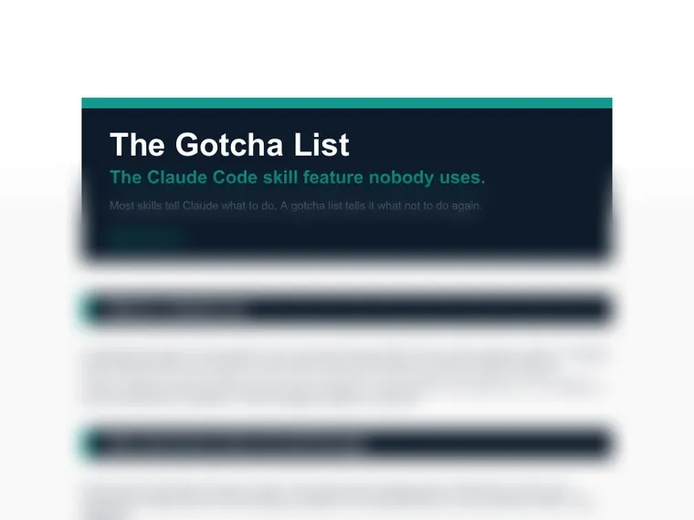 Gotcha List Guide